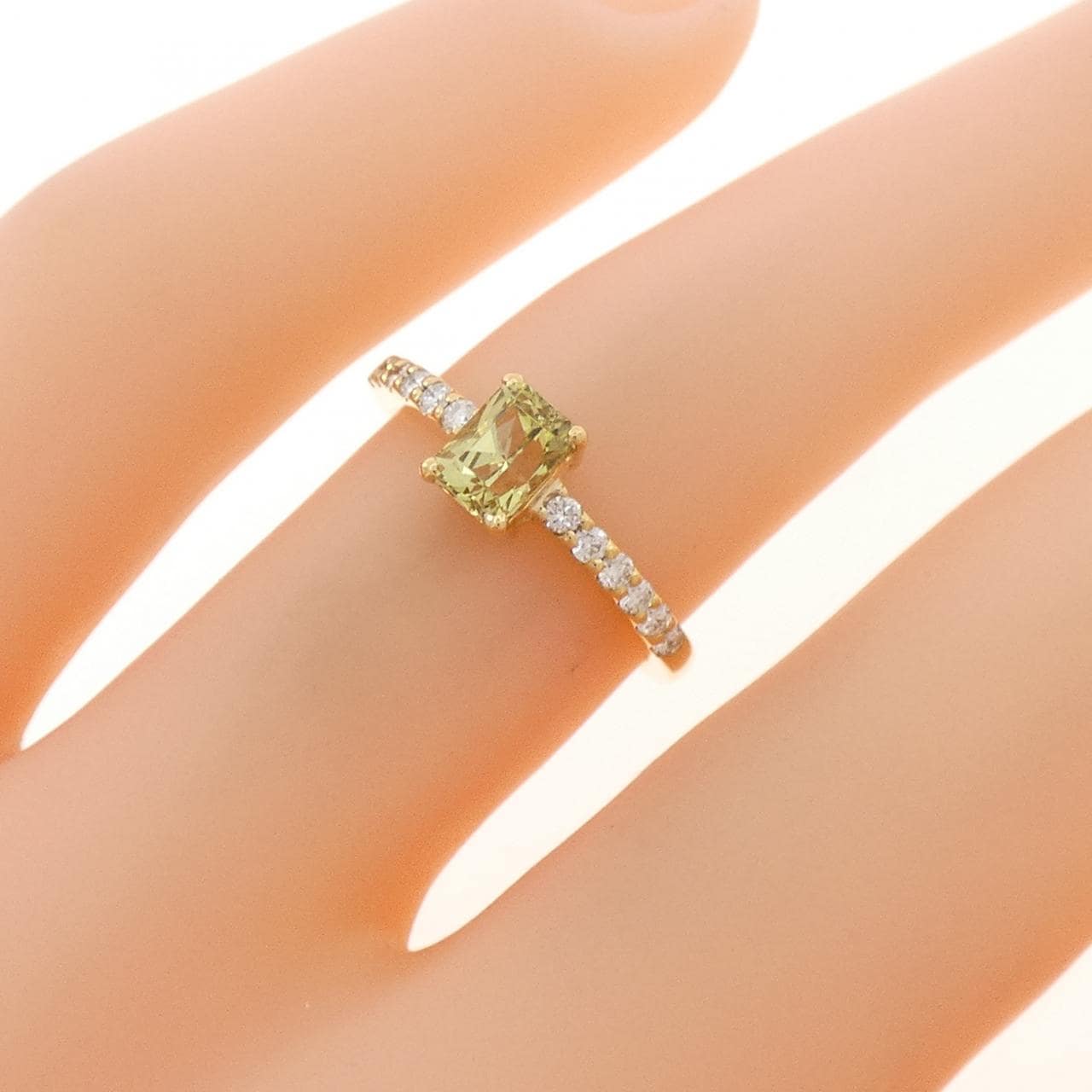 K18YG グリーンガーネット リング 0.54CT
