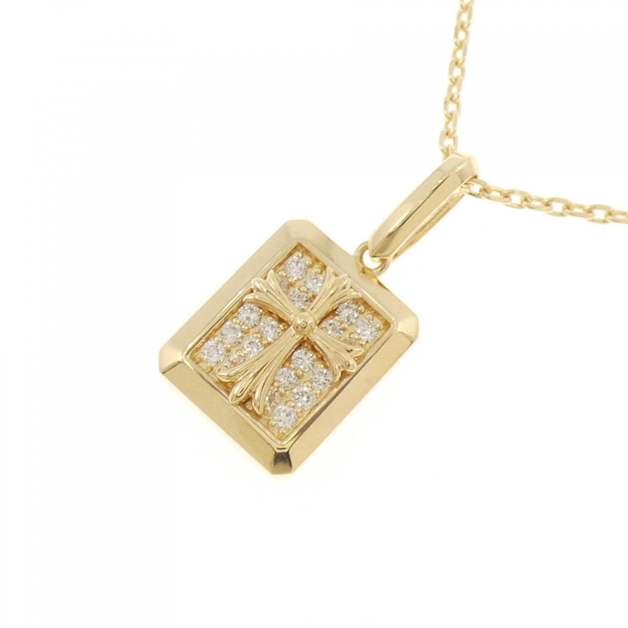 K18YG クロス ダイヤモンド ネックレス 0.33CT
