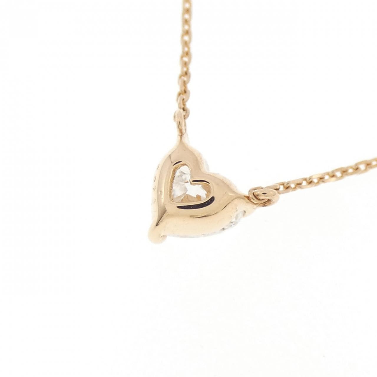 K18PG ダイヤモンド ネックレス 0.433CT E SI1 ハートシェイプ