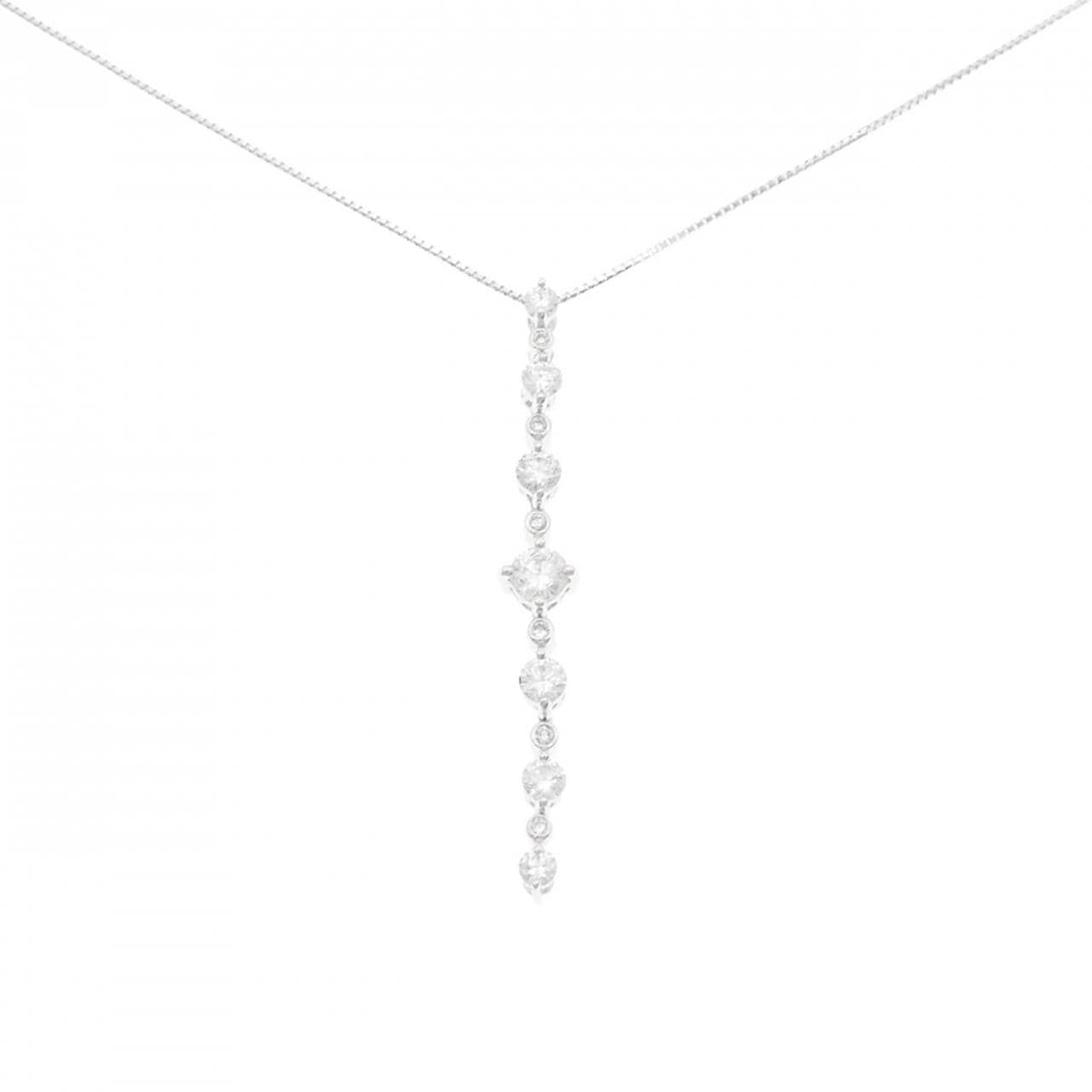K18WG 2WAY ダイヤモンド ネックレス 1.00CT