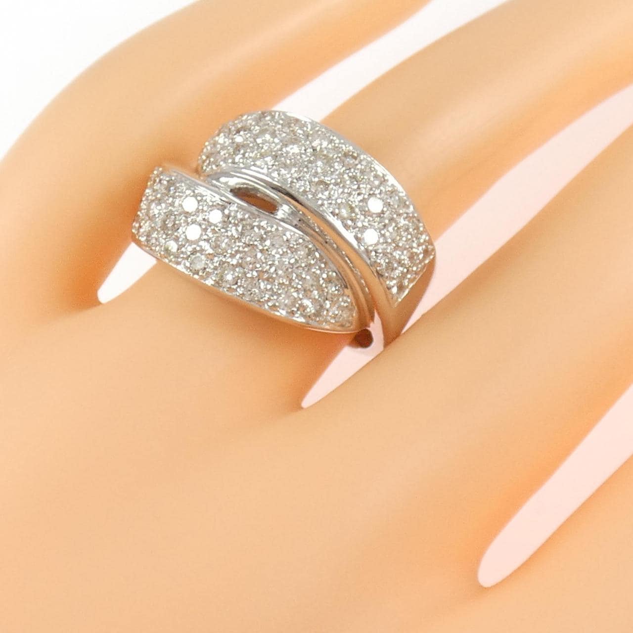 750WG パヴェ ダイヤモンド リング