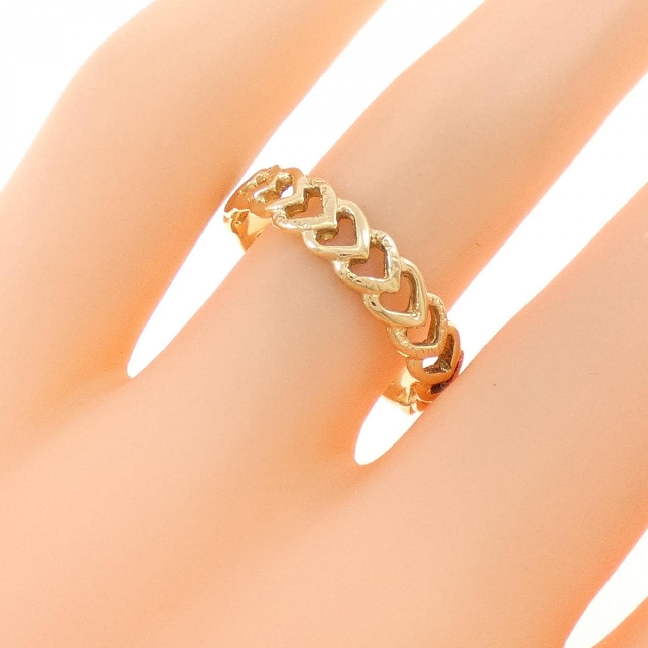 K18YG ハート リング