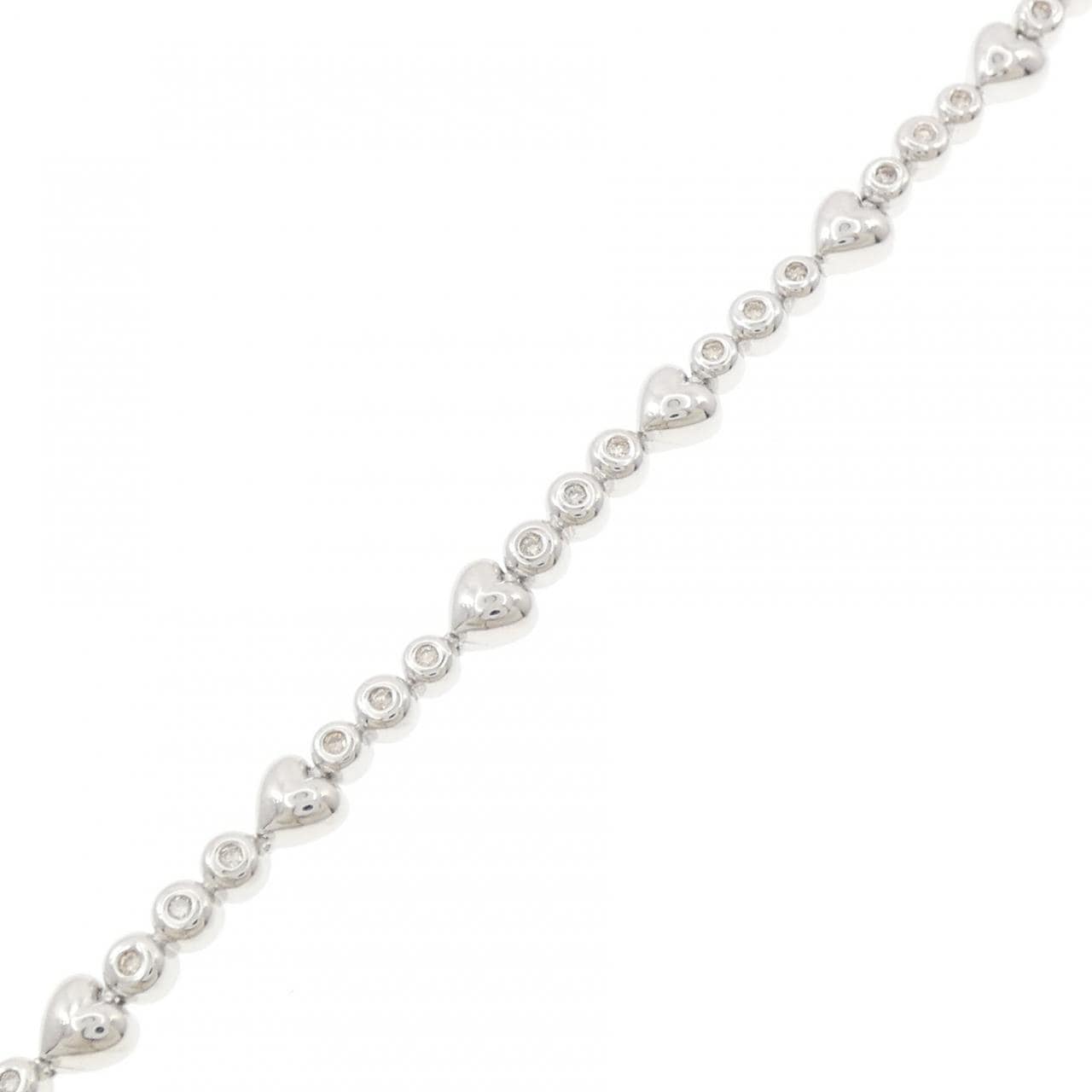 K18WG ハート ダイヤモンド ブレスレット 0.33CT