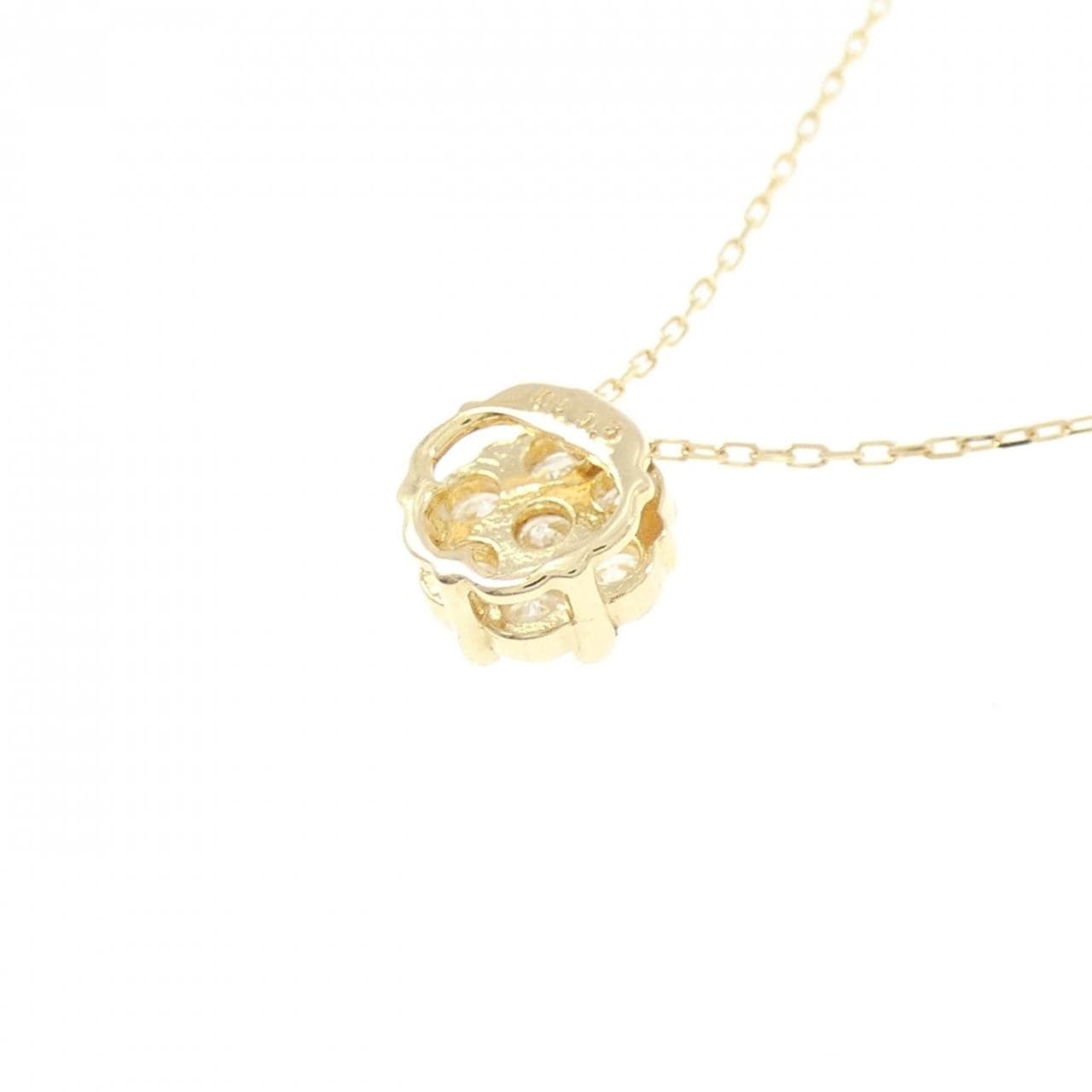 K18YG フラワー ダイヤモンド ネックレス 0.3CT