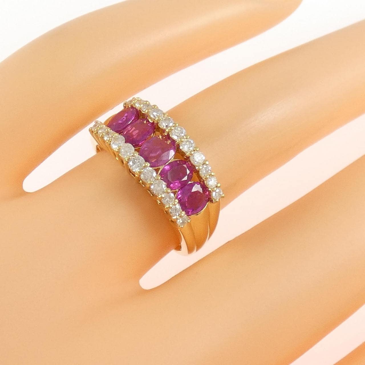 K18YG ルビー リング 1.30CT