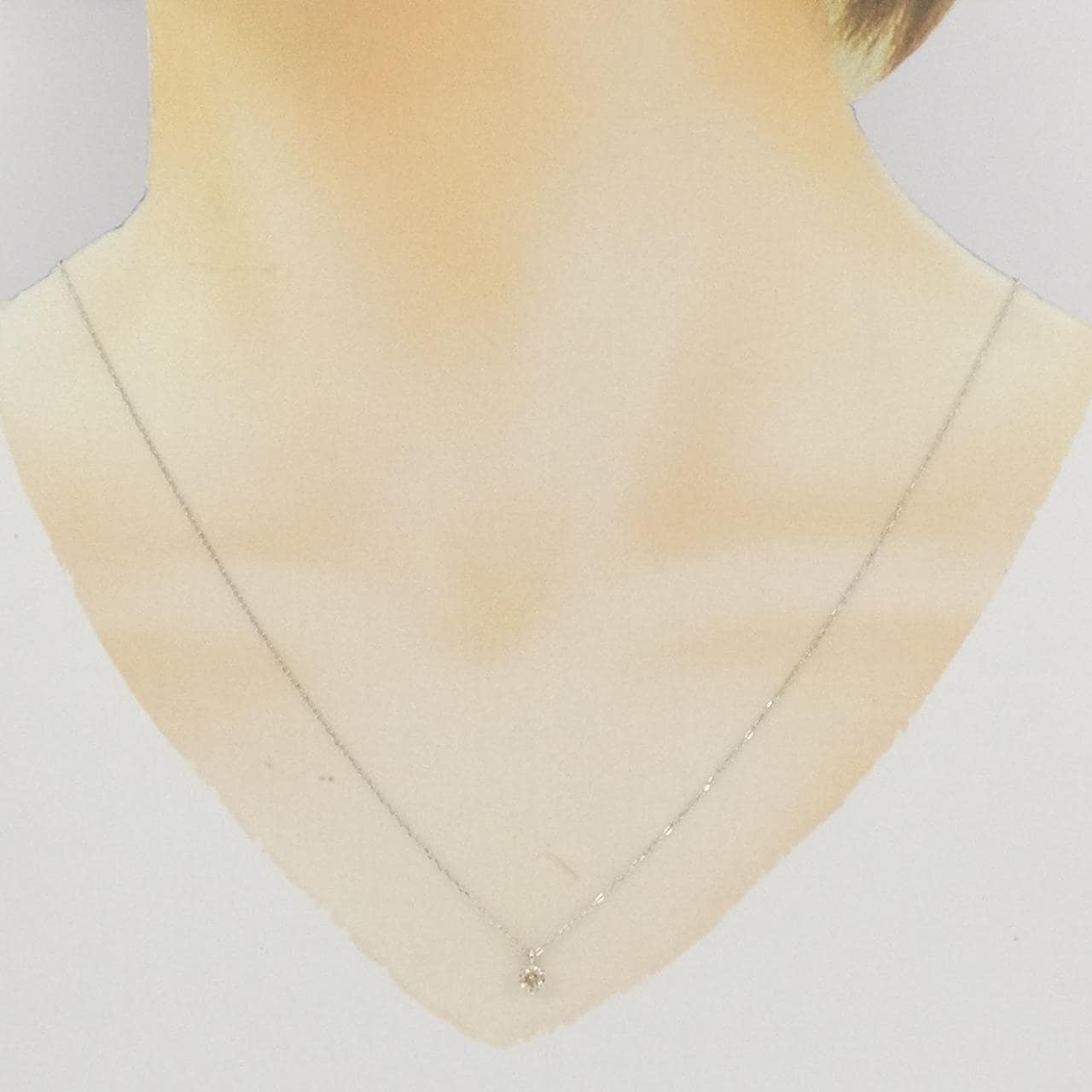 K18WG ソリティア ダイヤモンド ネックレス 0.20CT
