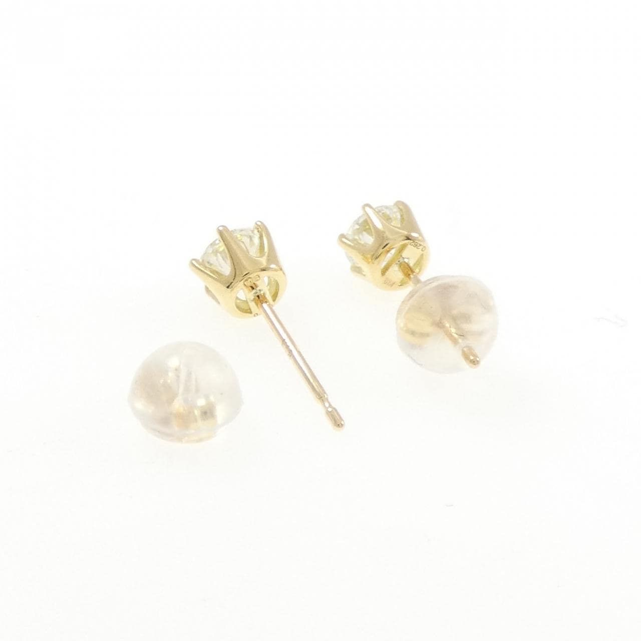 K18YG ダイヤモンド ピアス 0.262CT 0.268CT F-G SI1 EXT