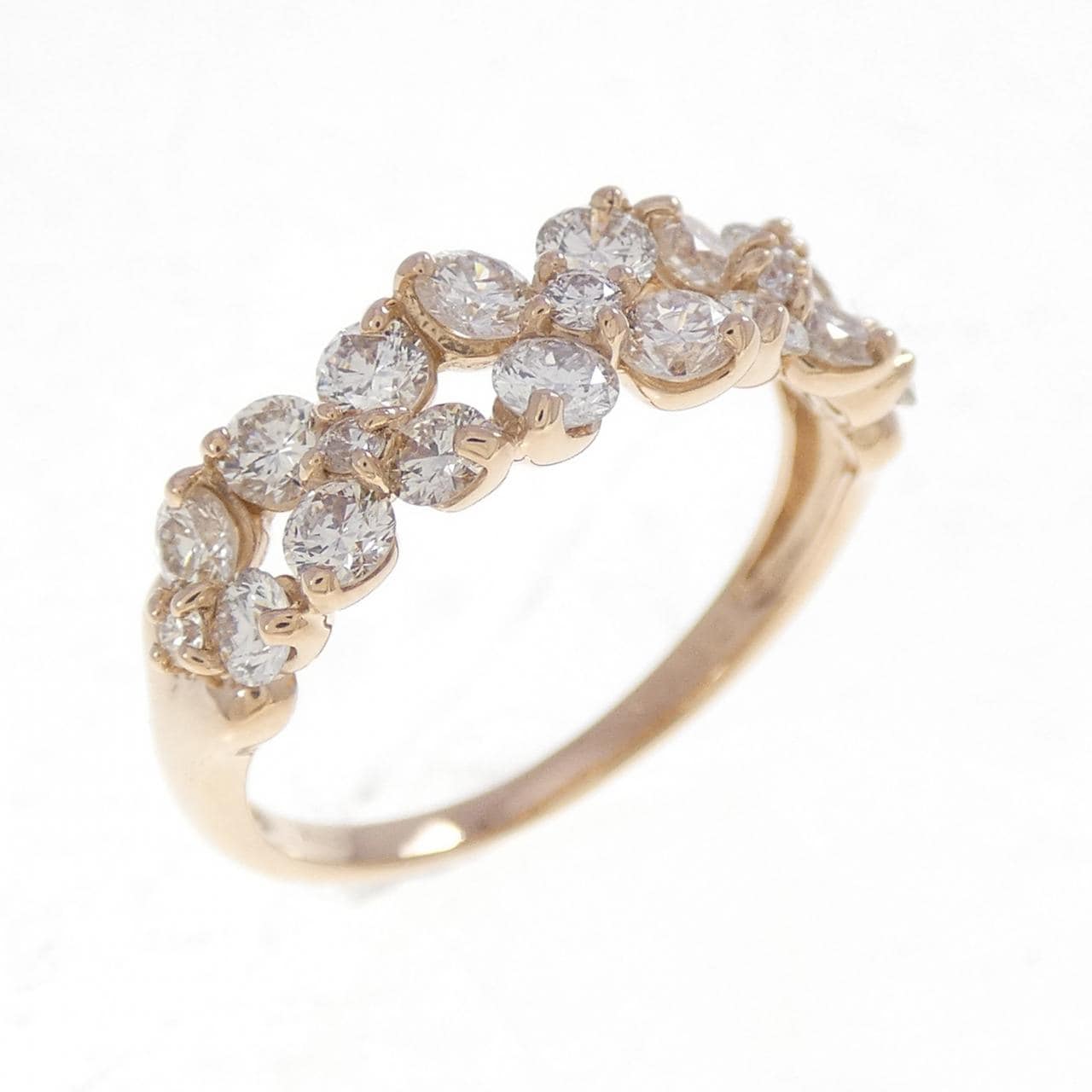 K18PG フラワー ダイヤモンド リング 1.02CT