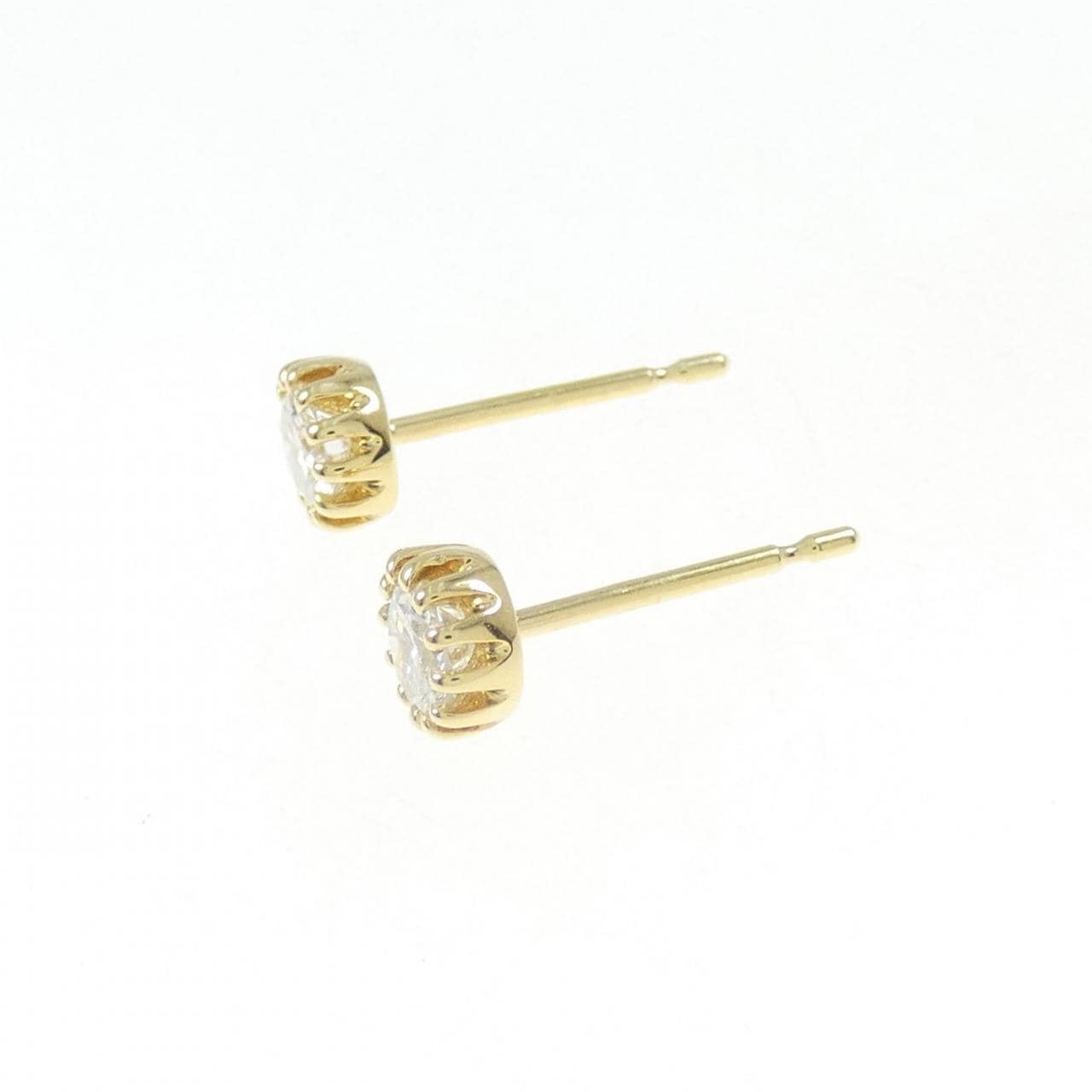 [再加工款] K18YG/ST鑽石耳環 0.203CT 0.204CT F VS1 VG-良好