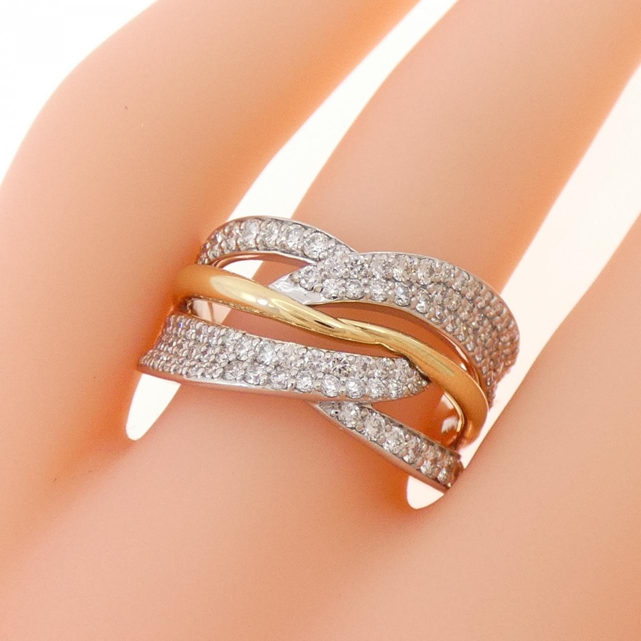 【新品】PT900/K18YG ダイヤモンド リング 1.00CT