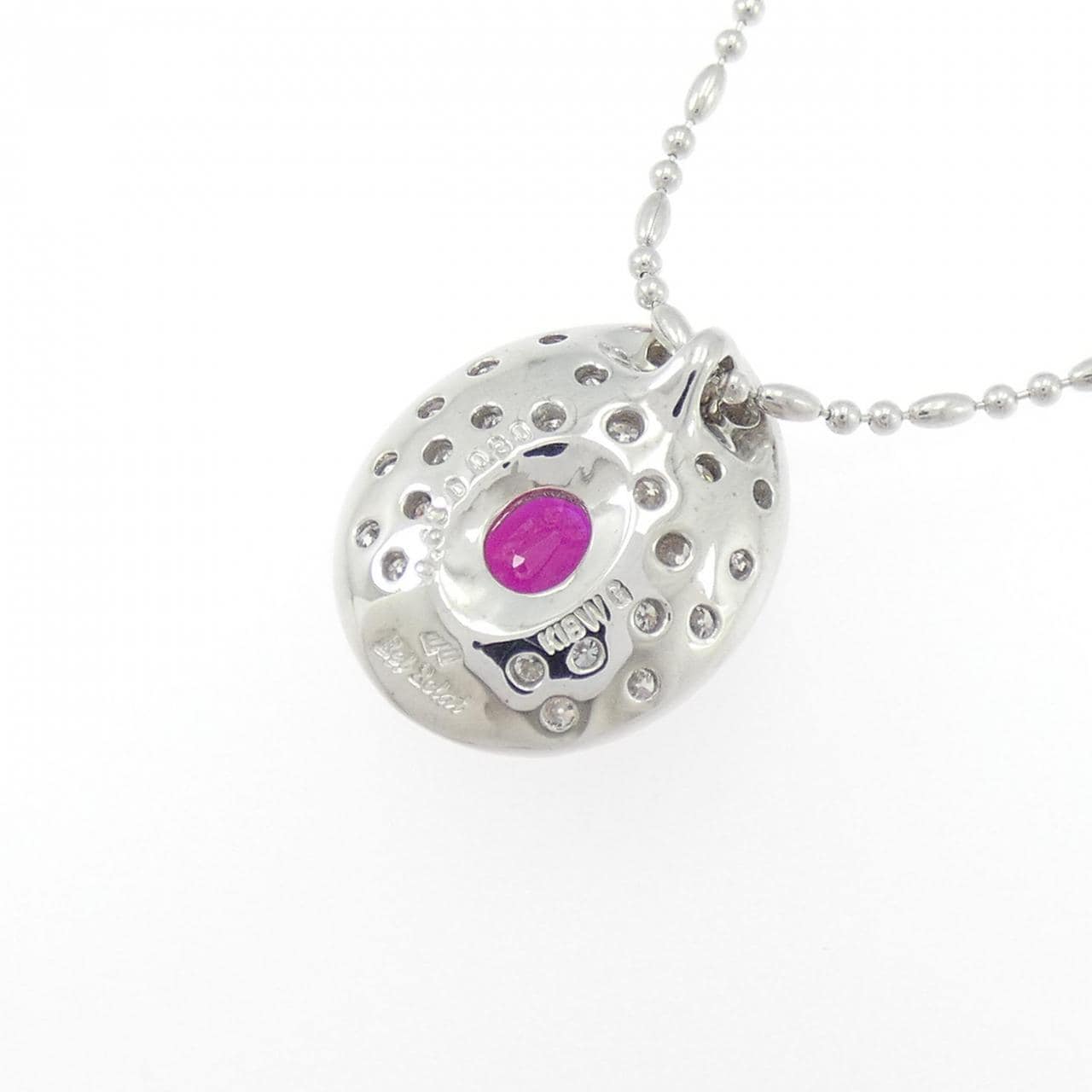 K18WG ルビー ネックレス 0.63CT