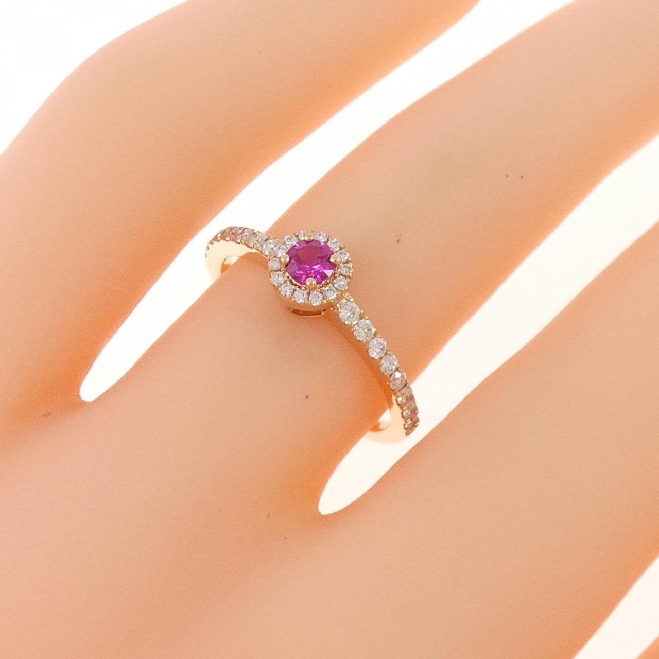 K18PG紅寶石戒指0.125CT