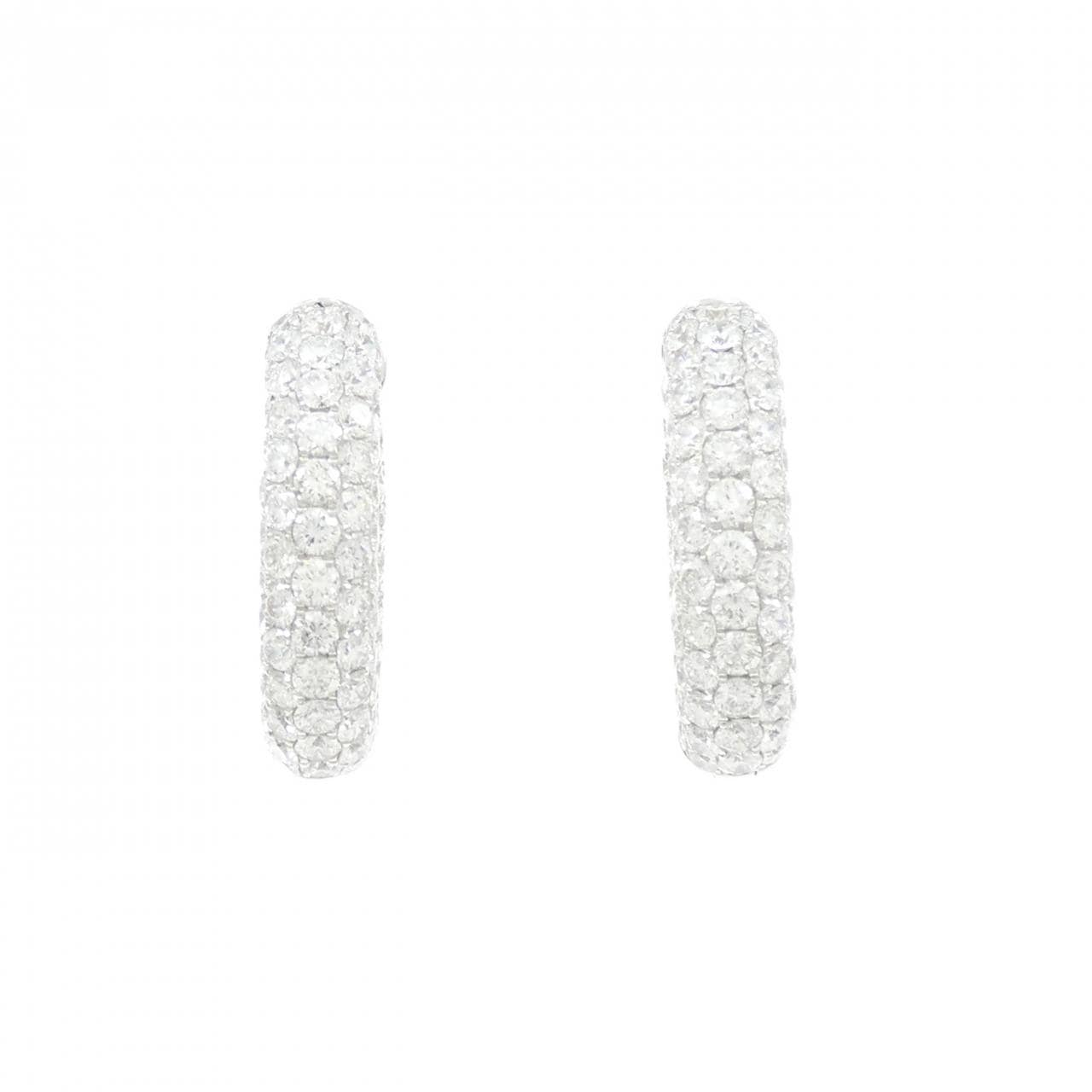 750WG パヴェ ダイヤモンド ピアス 4.10CT