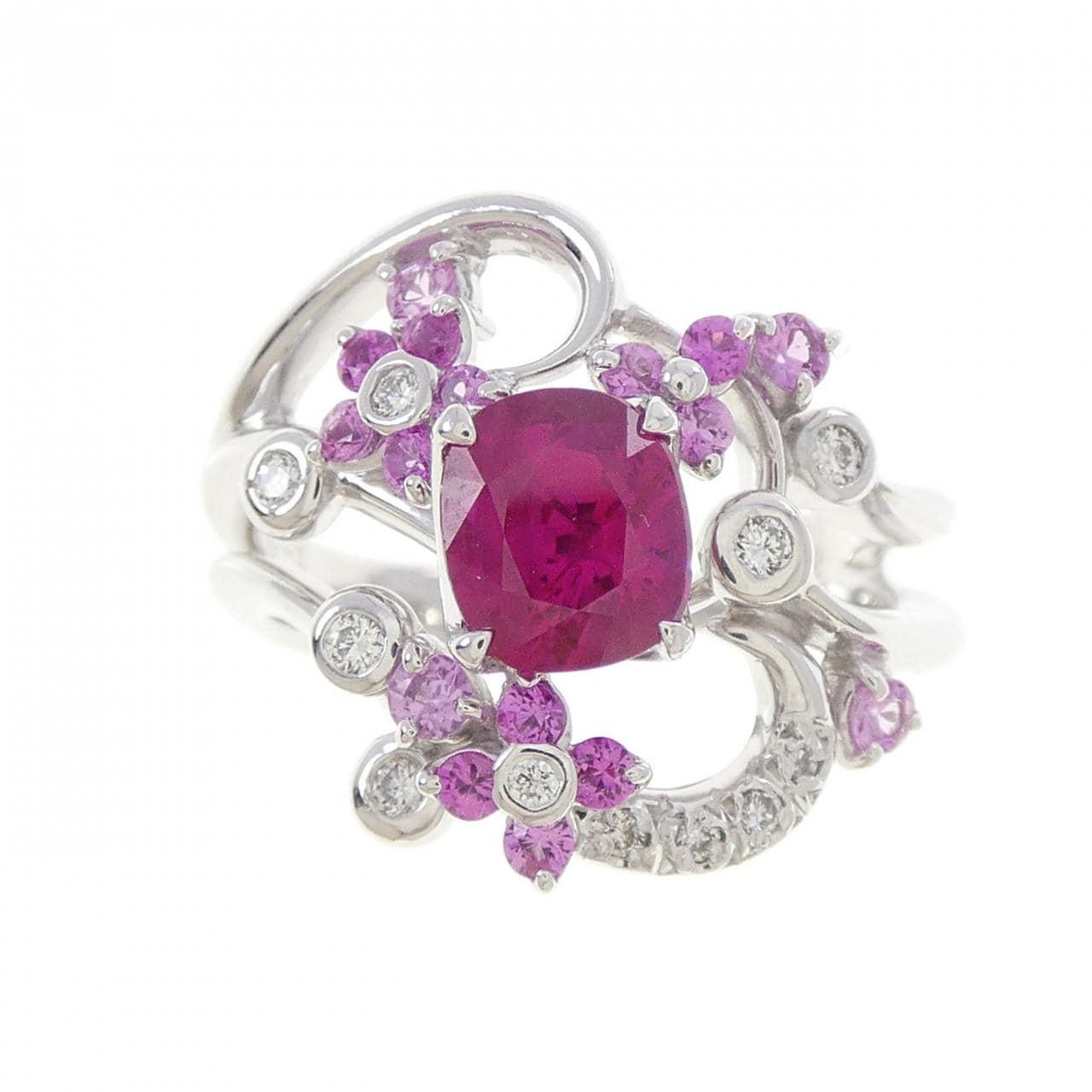 K18WG ルビー リング 1.29CT
