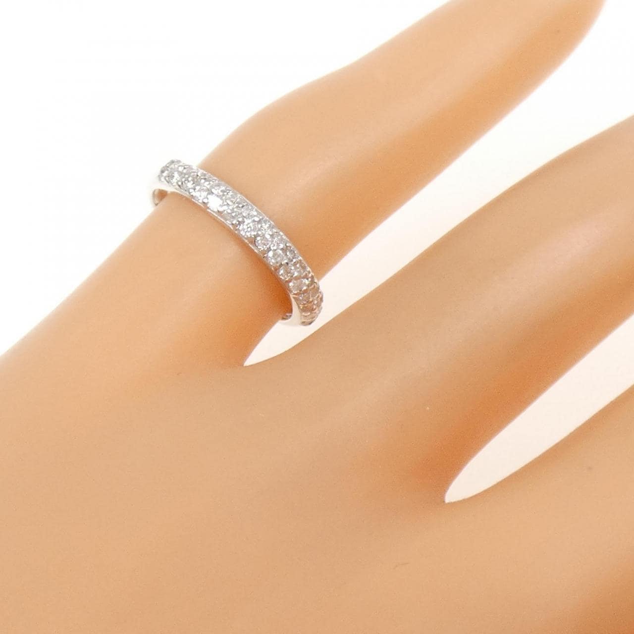 K18WG パヴェ ダイヤモンド ピンキー リング 0.20CT
