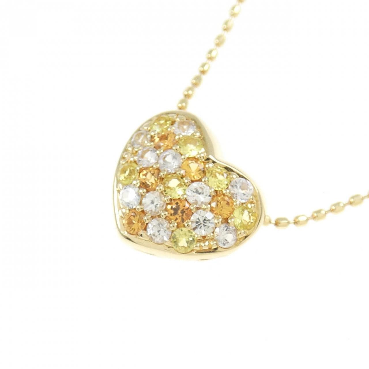 K18YG ハート サファイヤ ネックレス 0.40CT