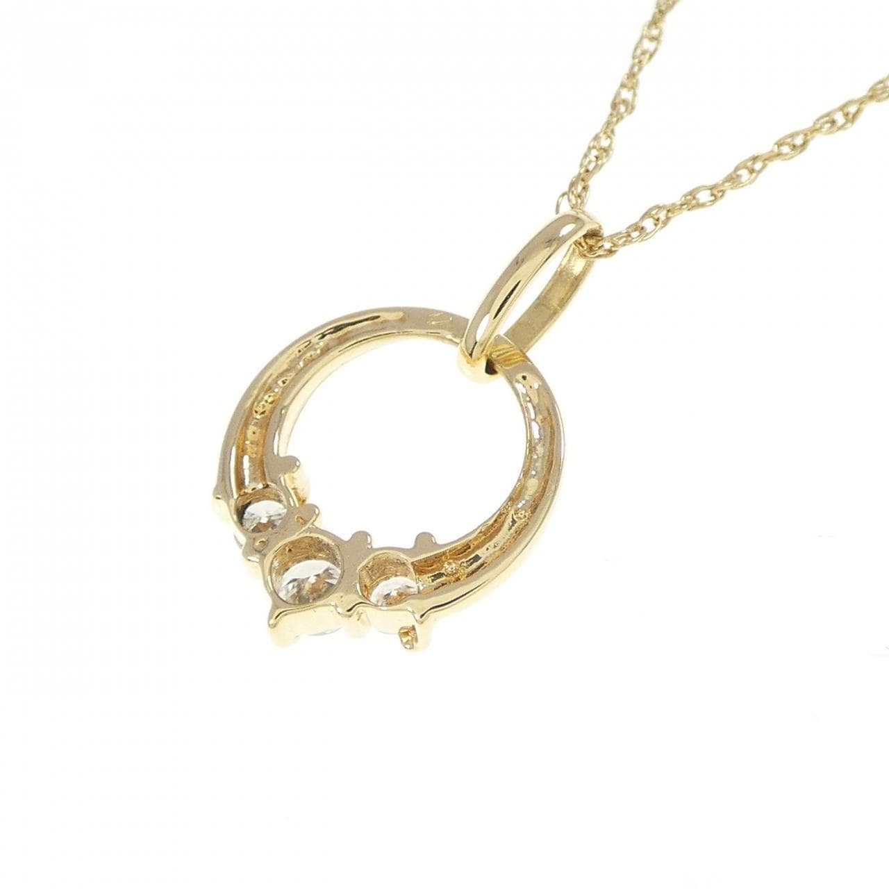 K18YG/750YG ダイヤモンド ネックレス 0.11CT