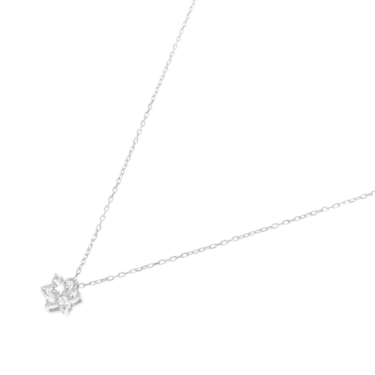 【新品】K18WG ダイヤモンド ネックレス 0.10CT