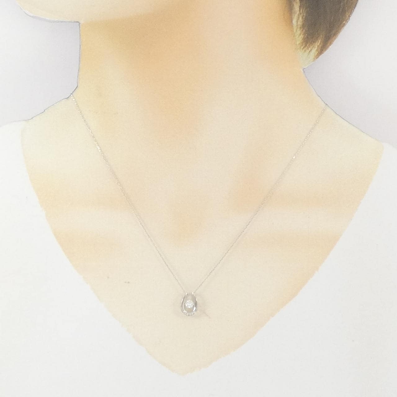 K18WG ダイヤモンド ネックレス 0.18CT