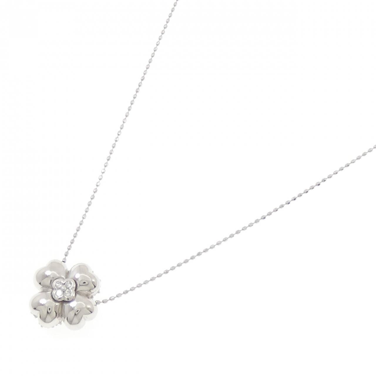 PT850 フラワー ダイヤモンド ネックレス 0.33CT