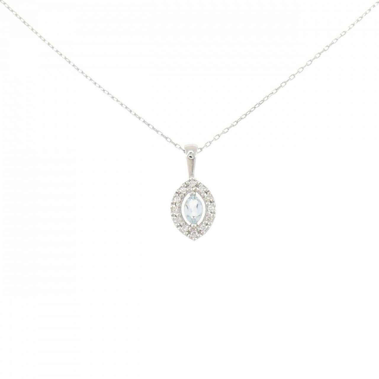 PT900/PT850 ブルートパーズ ネックレス 0.16CT
