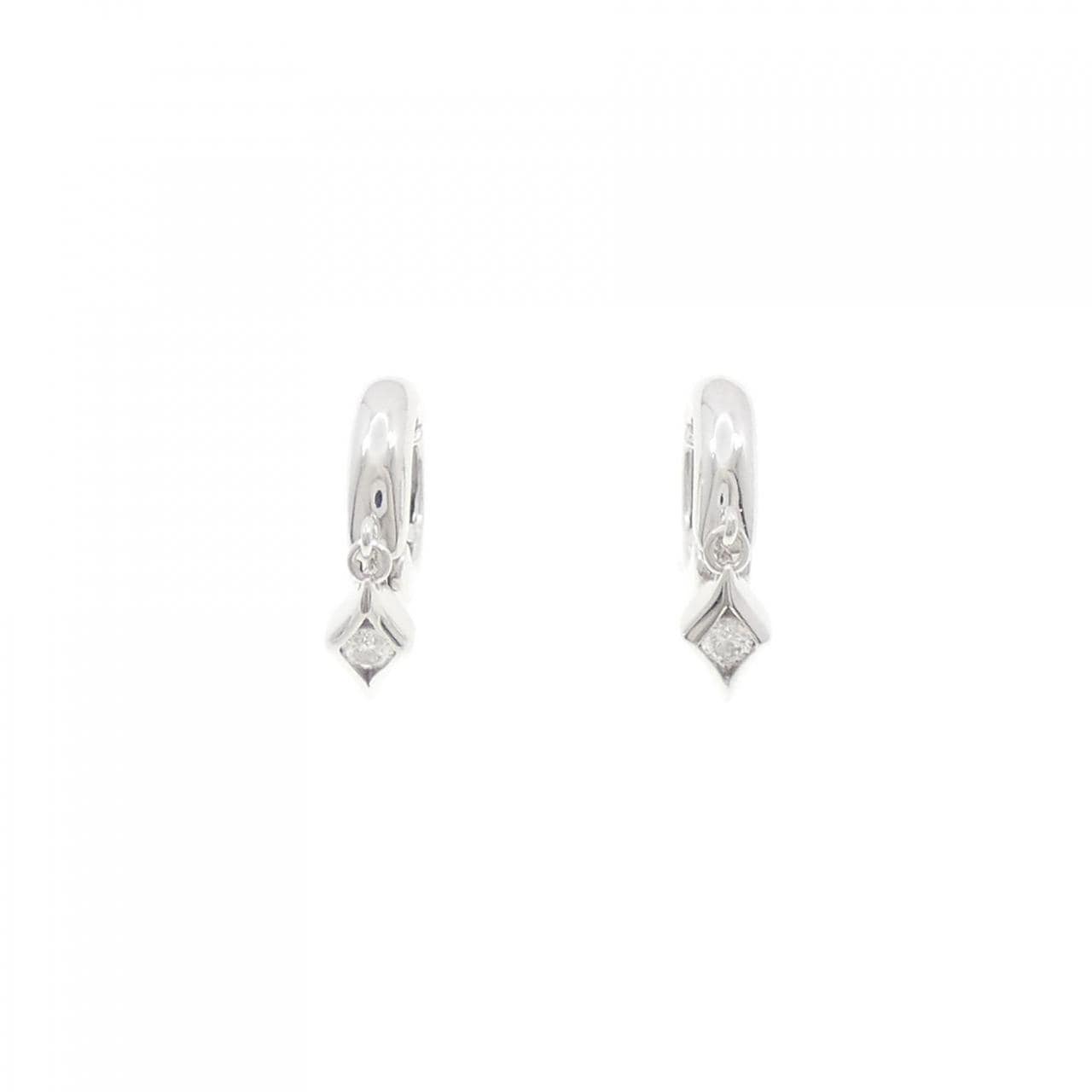 K14WG ダイヤモンド イヤリング 0.10CT