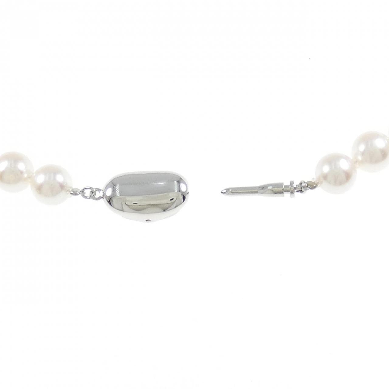 [BRAND NEW] Silver Clasp Akoya Pearl Necklace 7.5-8.0mm