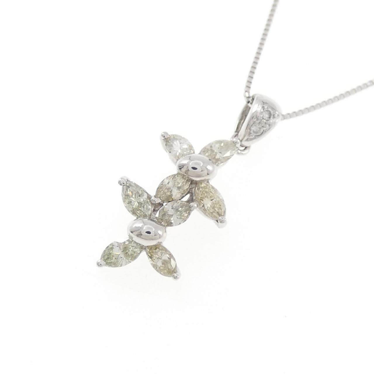 K18WG ダイヤモンド ネックレス 0.64CT