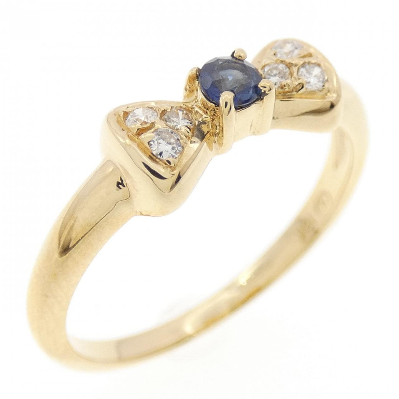 18KYG リボン サファイヤ リング