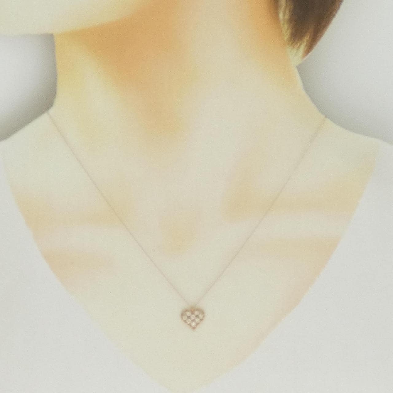K18PG ハート ダイヤモンド ネックレス 0.20CT