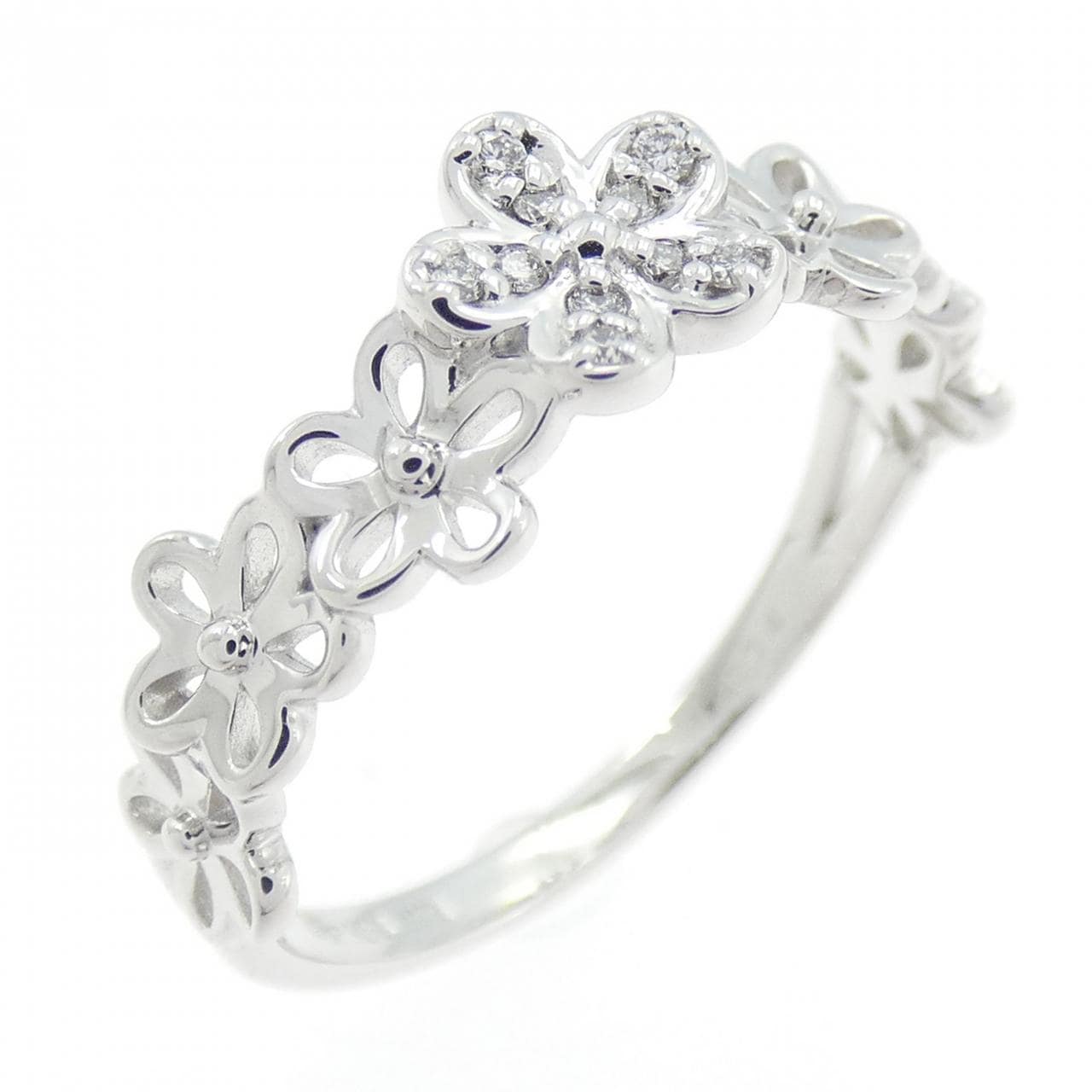 ポンテヴェキオ フラワー ダイヤモンド リング 0.04CT