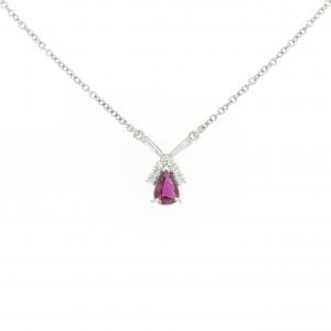 PT900/PT850 ルビー ネックレス 0.52CT
