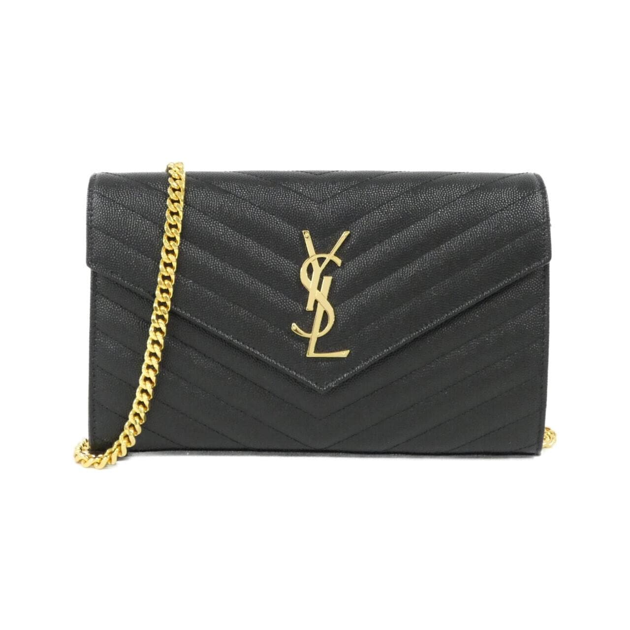 [BRAND NEW] SAINT LAURENT 377828 BOW01 Chain Wallet