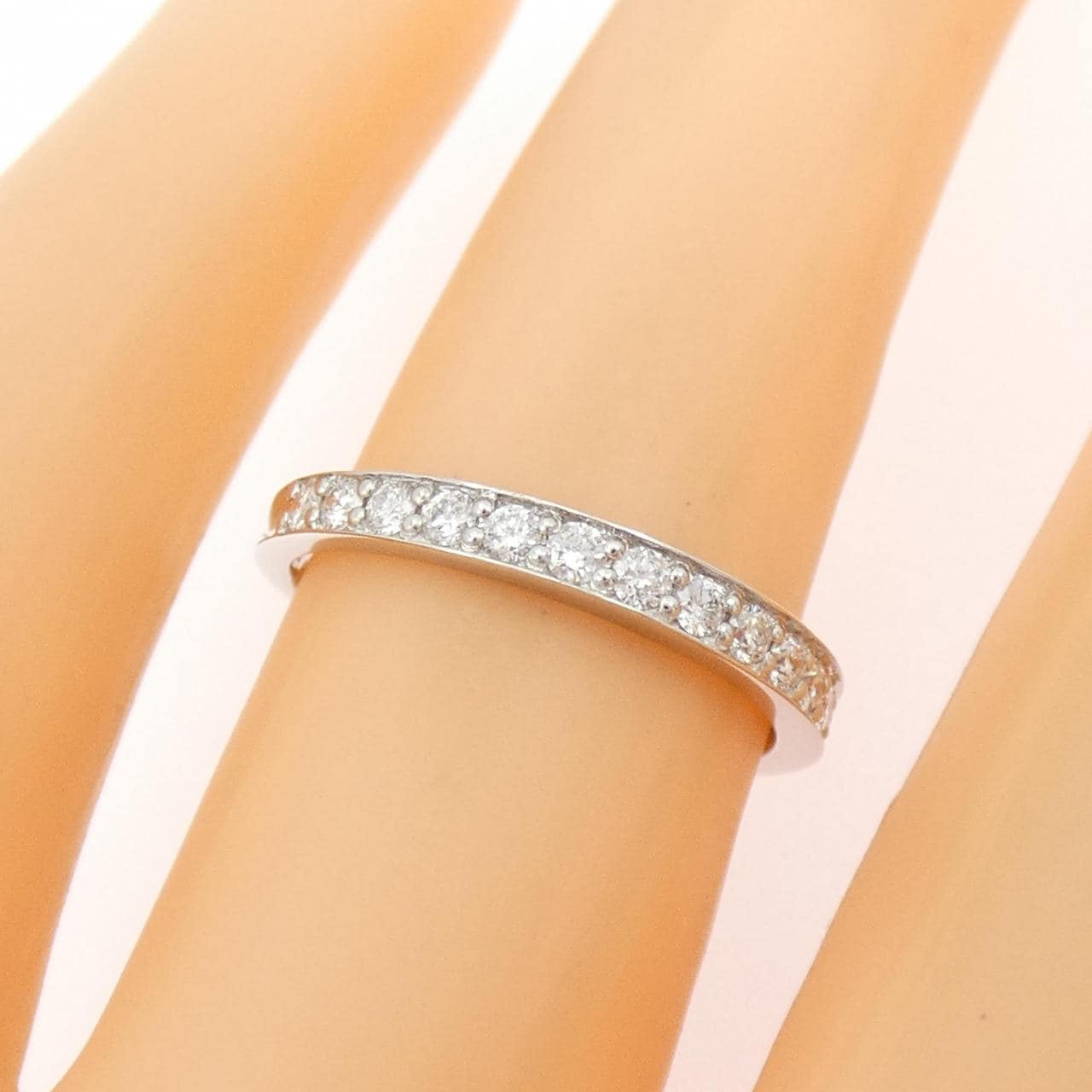 K18WG ハーフエタニティ ダイヤモンド リング 0.27CT