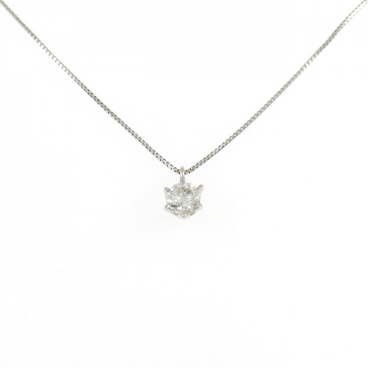 PT900/PT850 ソリティア ダイヤモンド ネックレス 0.20CT