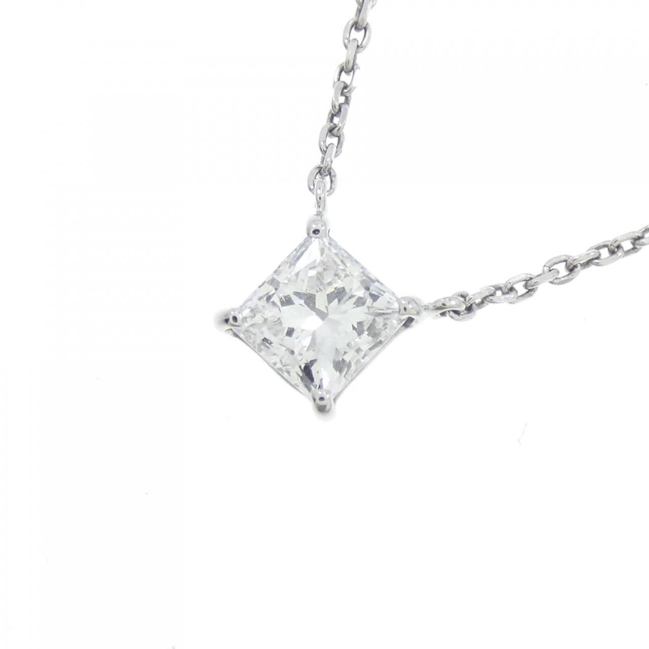 K18WG Diamond Necklace 0.450CT D SI1 Fancy Cut