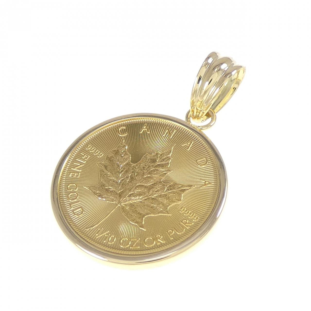 K18YG (frame) coin pendant