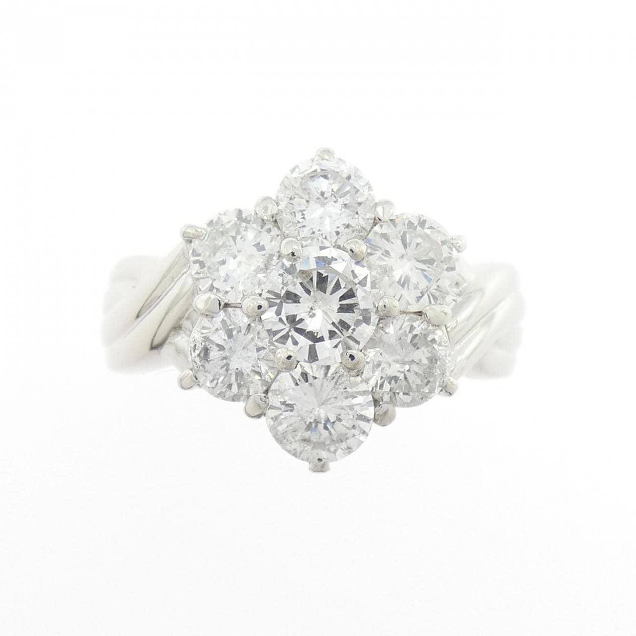 PT900 フラワー ダイヤモンド リング 2.00CT