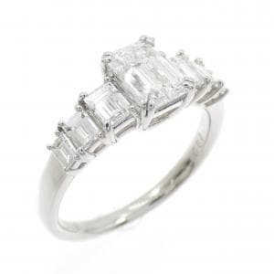 PT900 ダイヤモンド リング 1.003CT E VS2 エメラルドカット