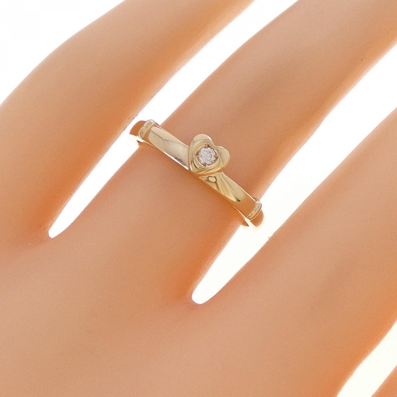 K18YG ハート ダイヤモンド リング 0.03CT