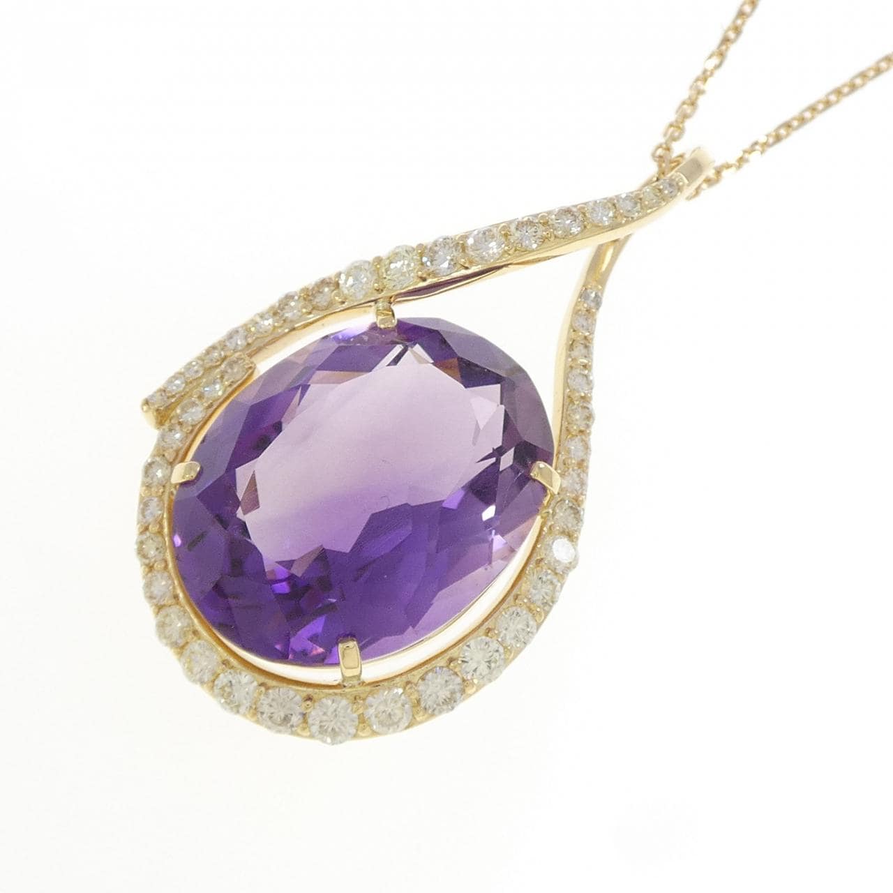 K18YG アメジスト ネックレス 26.65CT
