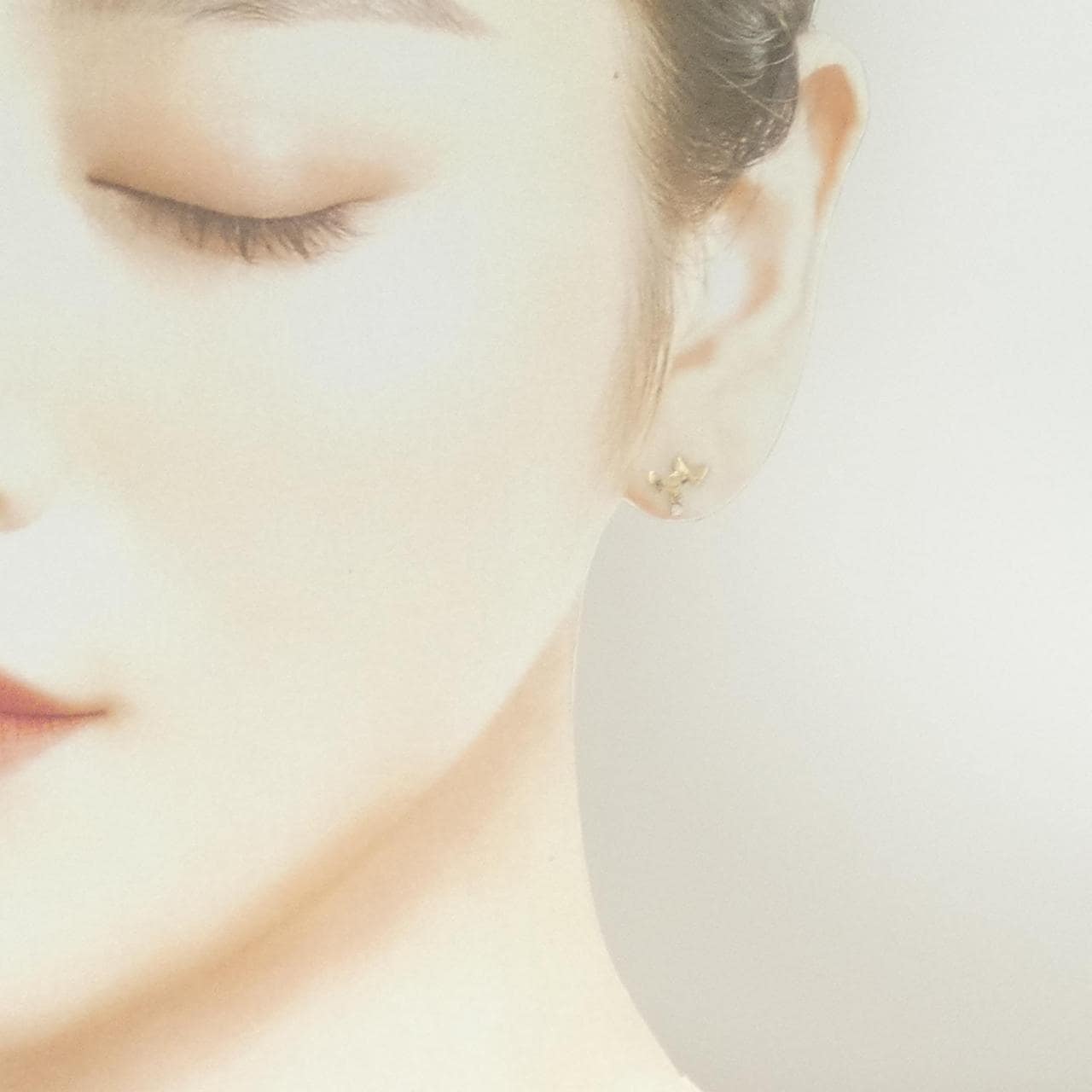 K18PG バタフライ ダイヤモンド ピアス 0.02CT