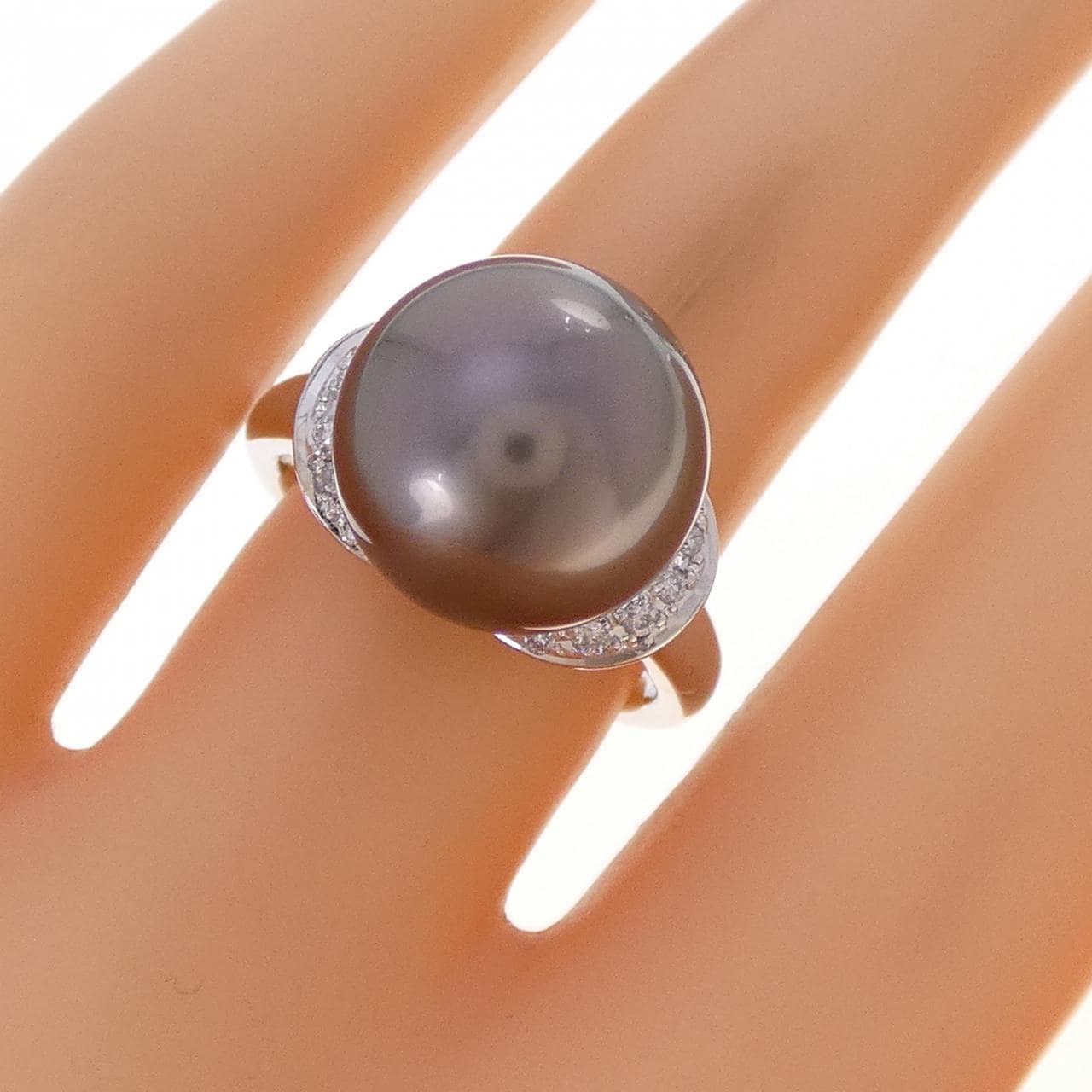 PT900 黒蝶パール リング 12.3mm