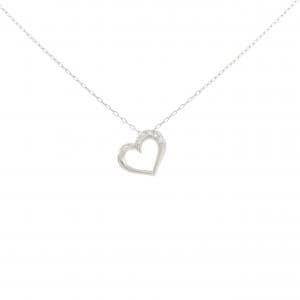 PT900/PT850 ハート ダイヤモンド ネックレス 0.04CT