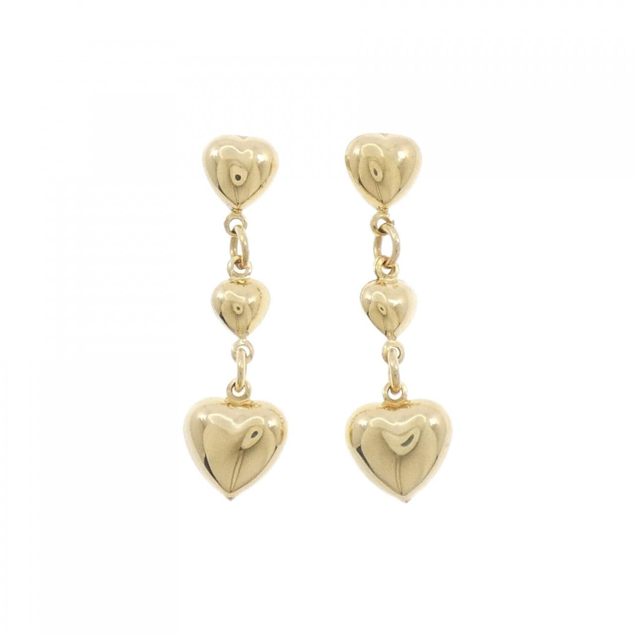 750YG/K18YG heart earrings