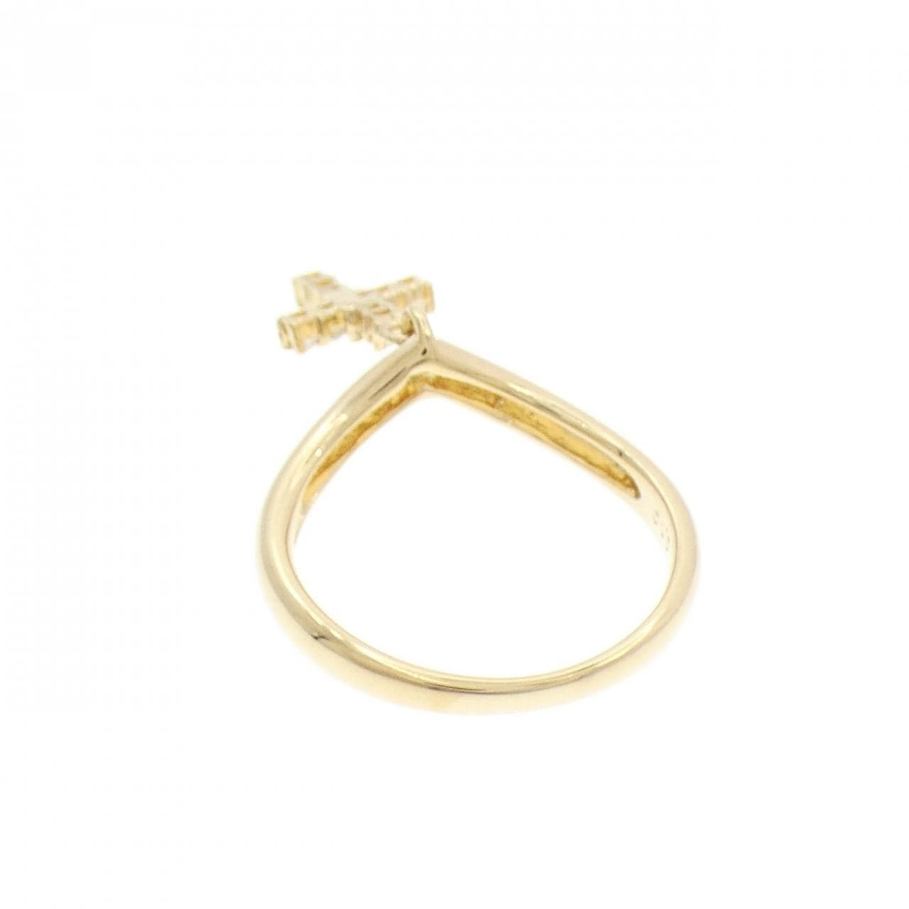 K18YG クロス ダイヤモンド リング 0.10CT