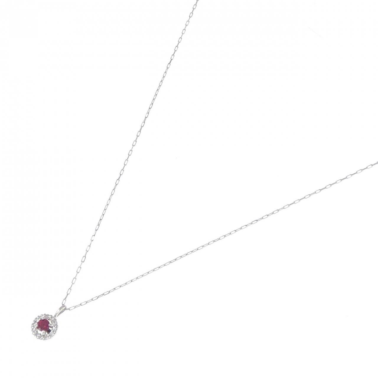 【新品】PT900 ルビー ネックレス 0.04CT