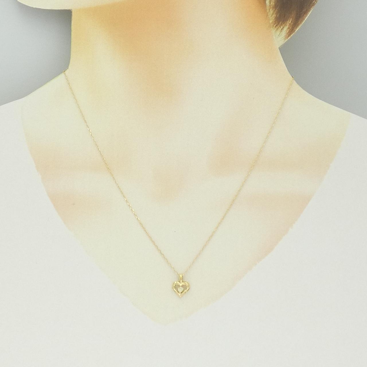 K18YG ハート ダイヤモンド ネックレス 0.05CT