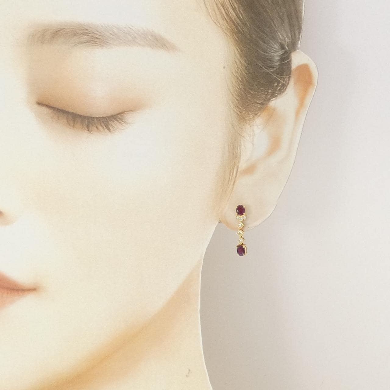 K18YG ルビー ピアス