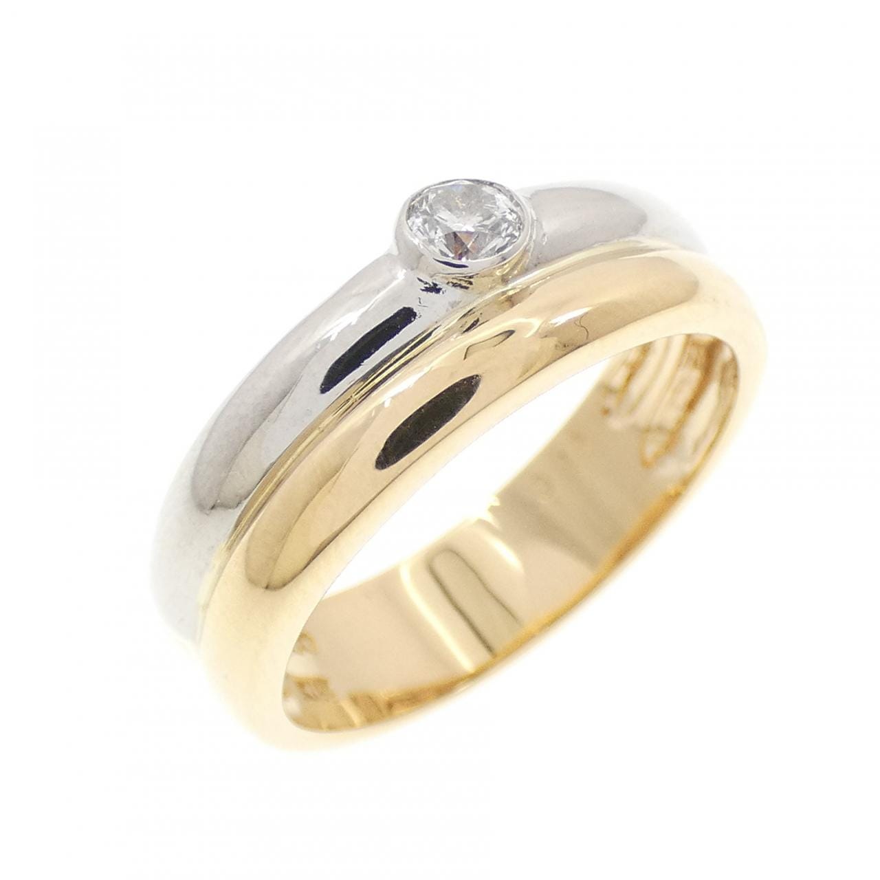 K18YG/PT900 ダイヤモンド リング 0.11CT